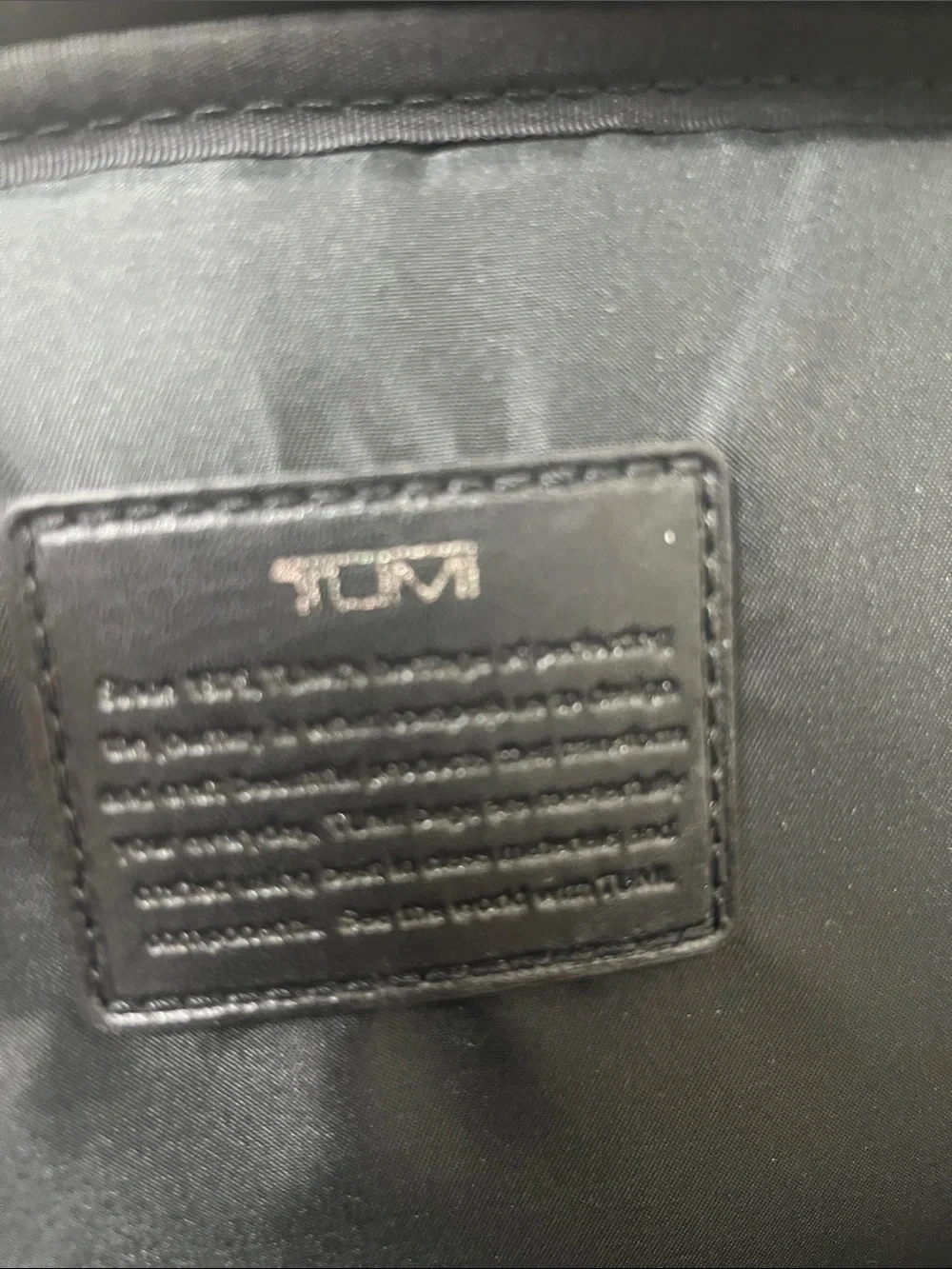 Tumi Black Nylon Men's Backpack with Leather Trim